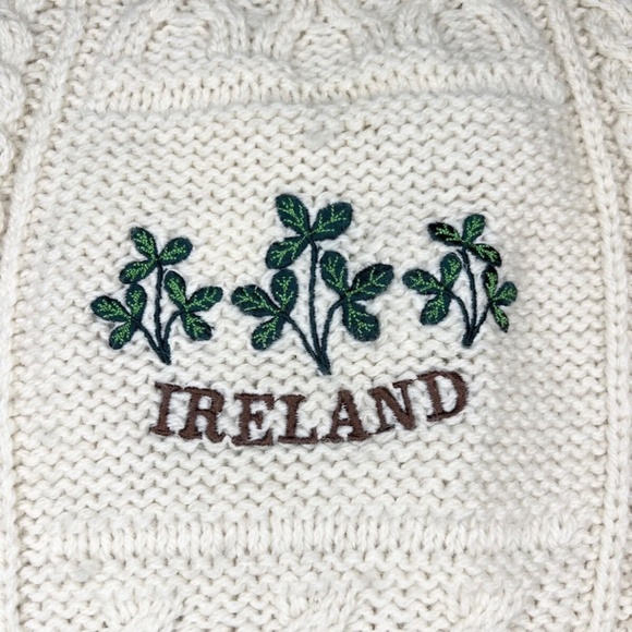 Vtg Western Island Sweater Company Ireland Ivory Wool Sweater Child Age 6/7 Yrs - Picture 9 of 16